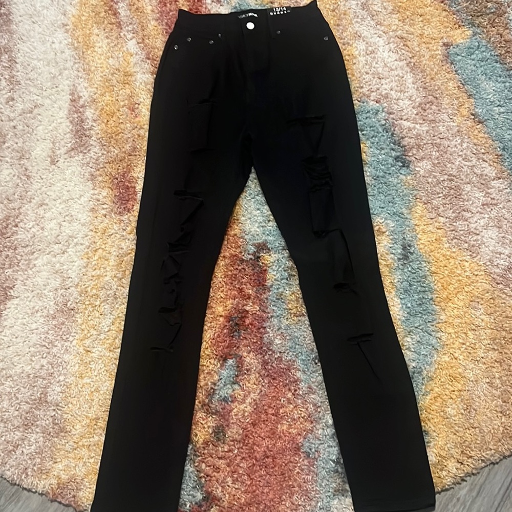 High Waist Distressed Jeans